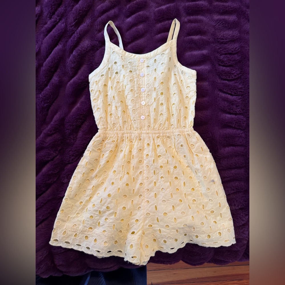 Abercrombie Kids Cream Eyelet One Piece